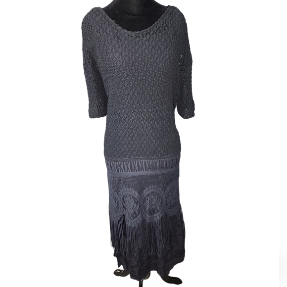 Vintage black crochet fringe dress - Picture 12 of 12